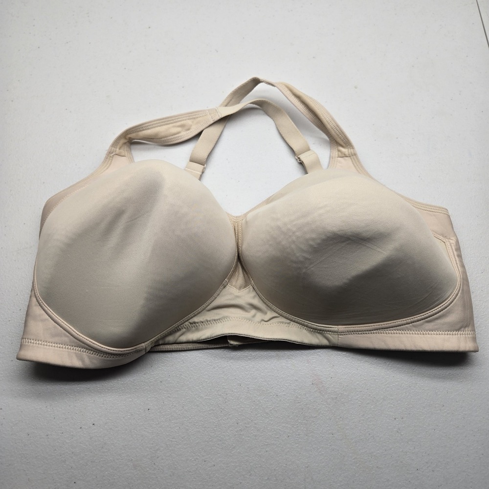 Vanity Fair Women Bra 42DDD Beige T Shirt Wireless Convertible Strap Adjustable